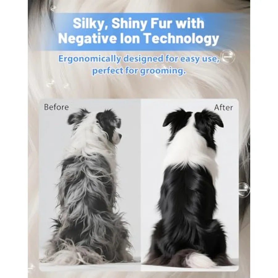 Hands-Free Dog Hair Dryer Low Noise Pet Grooming Blower for Small and Medium Dogs Cats Fast Drying Adjustable Heat and Speed Po