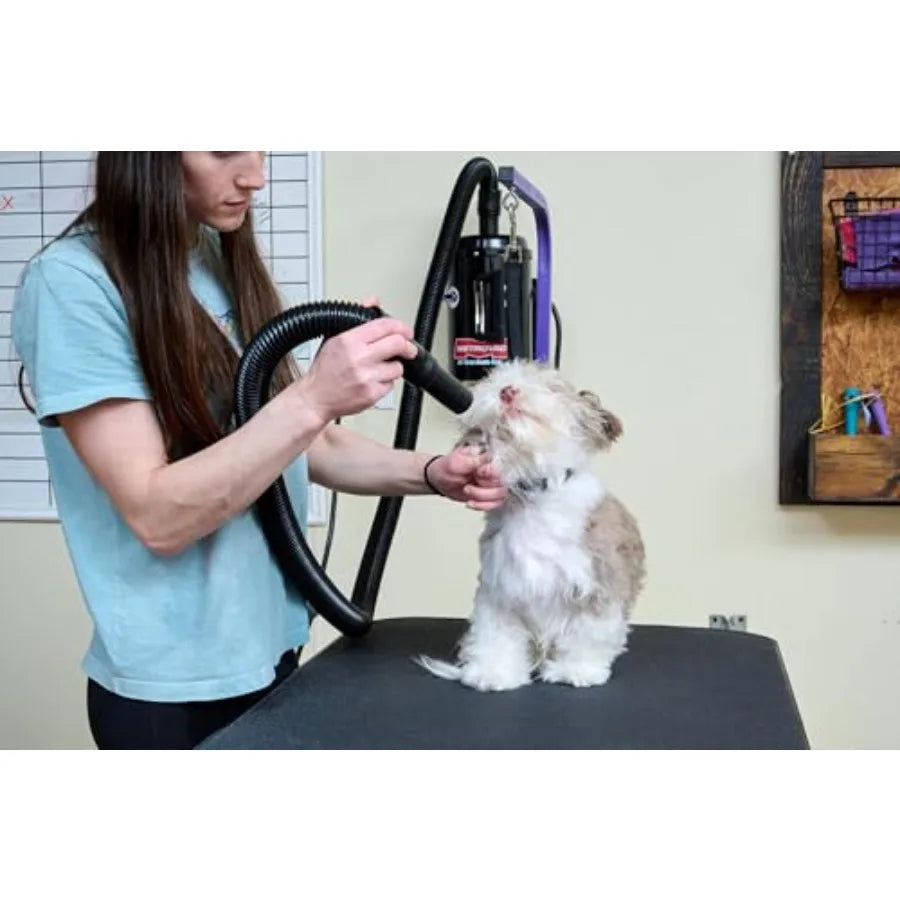Air Force Hands-Free High Velocity Dog Hair Dryer Variable Speed Pet Grooming Blower with Heat and Adjustable Hose
