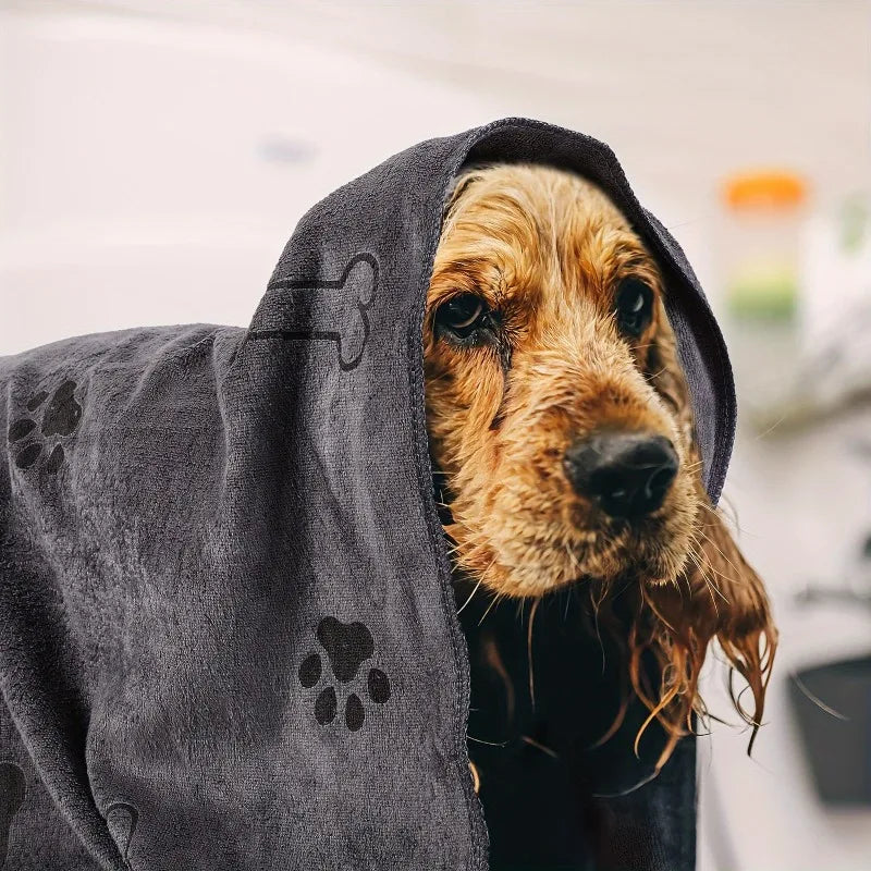 Labelable Pet Bath Towel Quick Drying Absorbent Dog Cat Bath Large Towel Soft Quick Drying Supplies