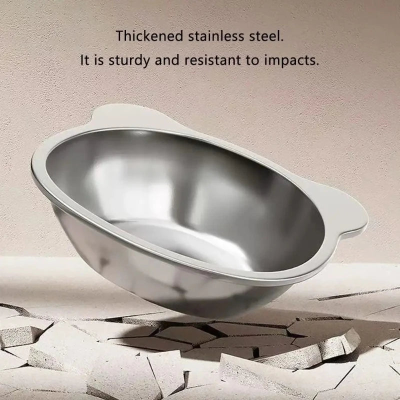 304 Stainless Steel Raised Cat Bowl with 15° Elevated Design Tilted Neck Guard Healthy Feeding Shatterproof for Cats Puppies