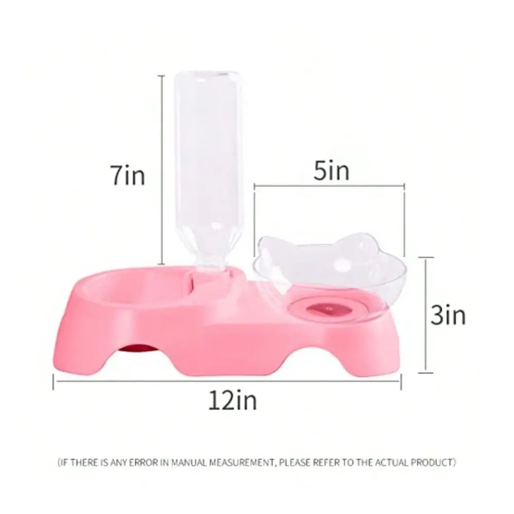 Dog Cat Bowls Pets Water And Food Bowl Set 15Tilted Water And Food Bowl Set With Automatic Waterer Bottle For Small Or Medium S