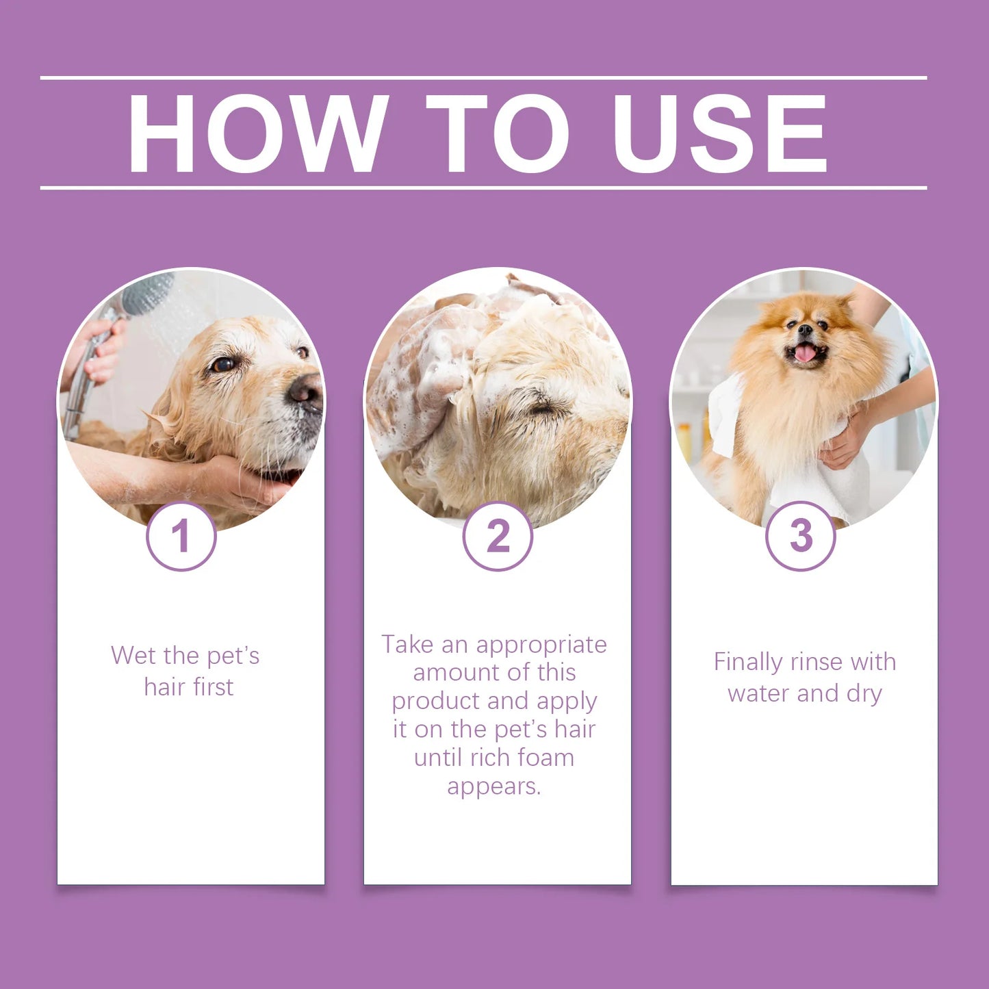 Pet Lavender Shampoo Gently Cleans Pet Cat And Dog Hair Fluffy Smooth And Fragrant