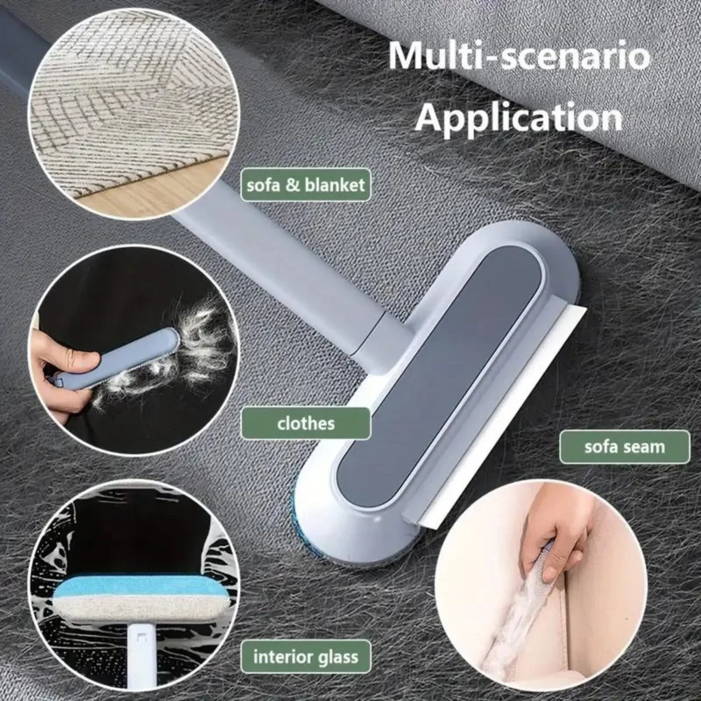 Extra-Long Handle, Reusable Pet Hair Remover Brush Multi,Functional Lint Cleaner For Cat&Dog Hair,Washable Grooming Tool forFurniture, Clothes, Bedding,Carpets &Window Screens,Sofa.
