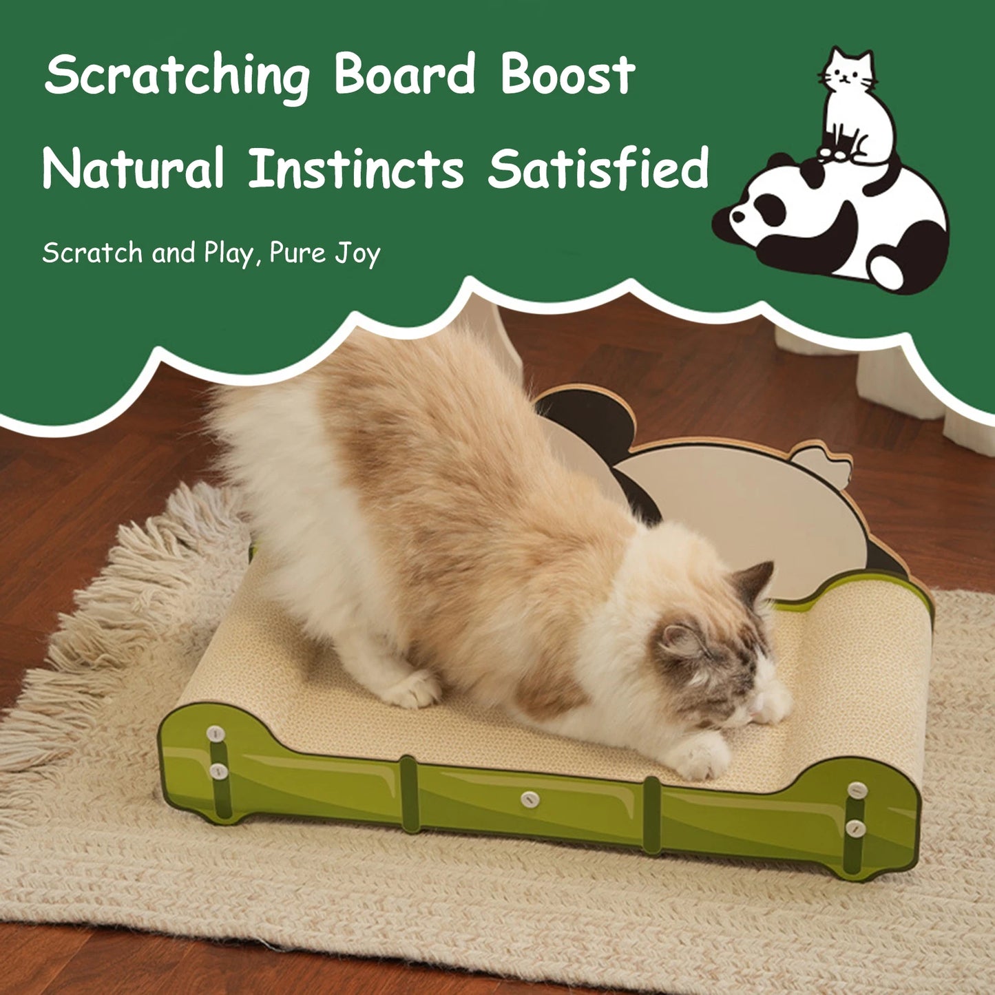 Bear Large Cat Scratcher Bed Scratch Lounge Bed for Indoor Cats Furniture Protector
