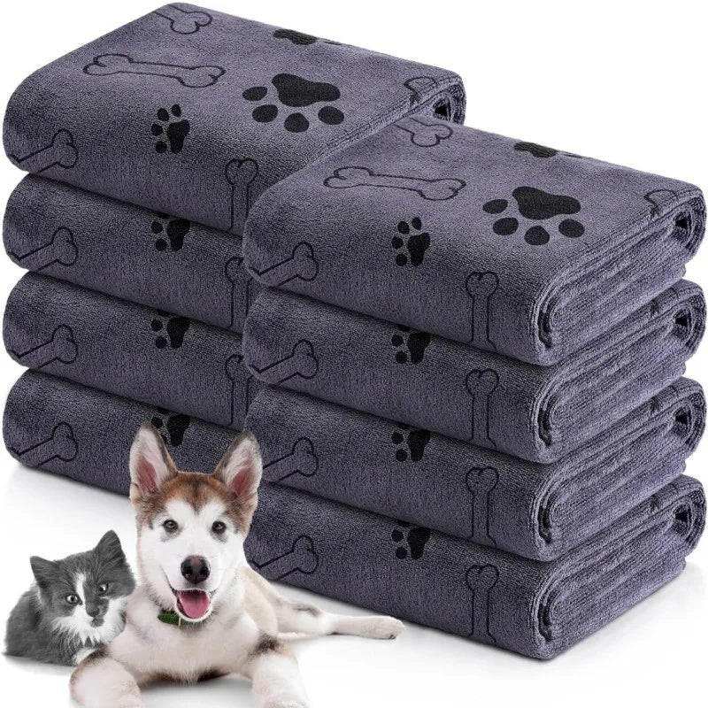 Labelable Pet Bath Towel Quick Drying Absorbent Dog Cat Bath Large Towel Soft Quick Drying Supplies