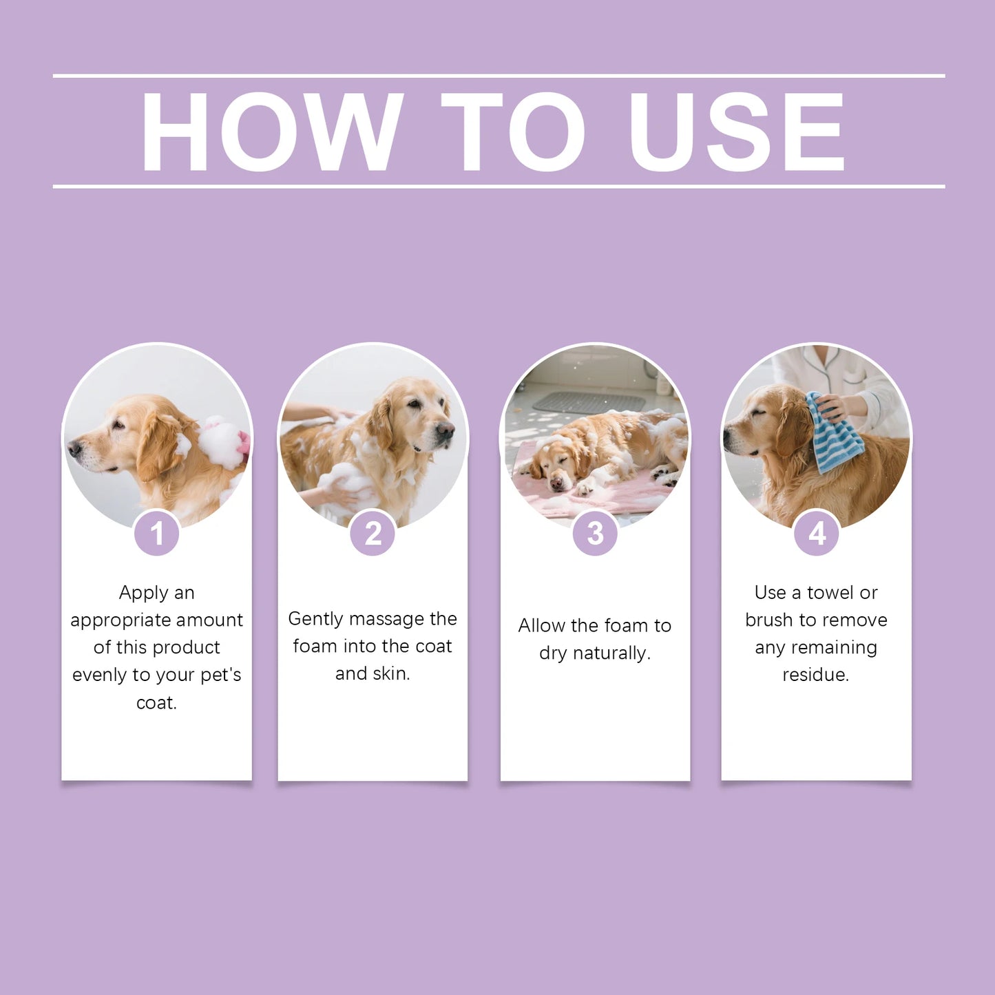 Pet No-Rinse Facial Cleansing Mousse, Cat And Dog Body Hair Deodorizing, Clean And Convenient No-Rinse Foam Mousse