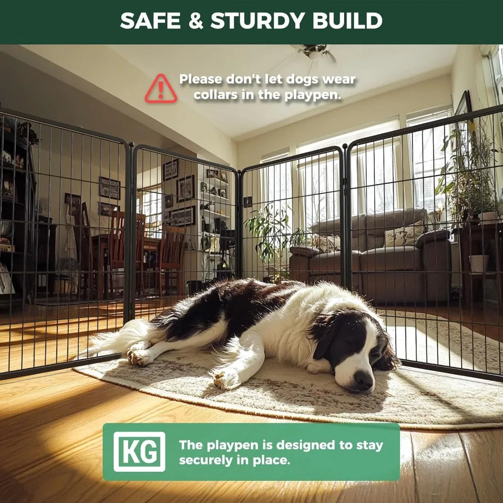 Homeplus Unleashed Indoor Dog Playpen - Stress-Free and Safe Play, Heavy Duty 40 Inch 12 Panels with Connectors，Customized