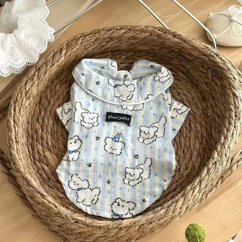 Spring Autumn Anti-Loss Pet Sleepwear Thin Pet Base Layer Pajamas Cotton Korean Adorable Couple Clothes For Cats And Dogs
