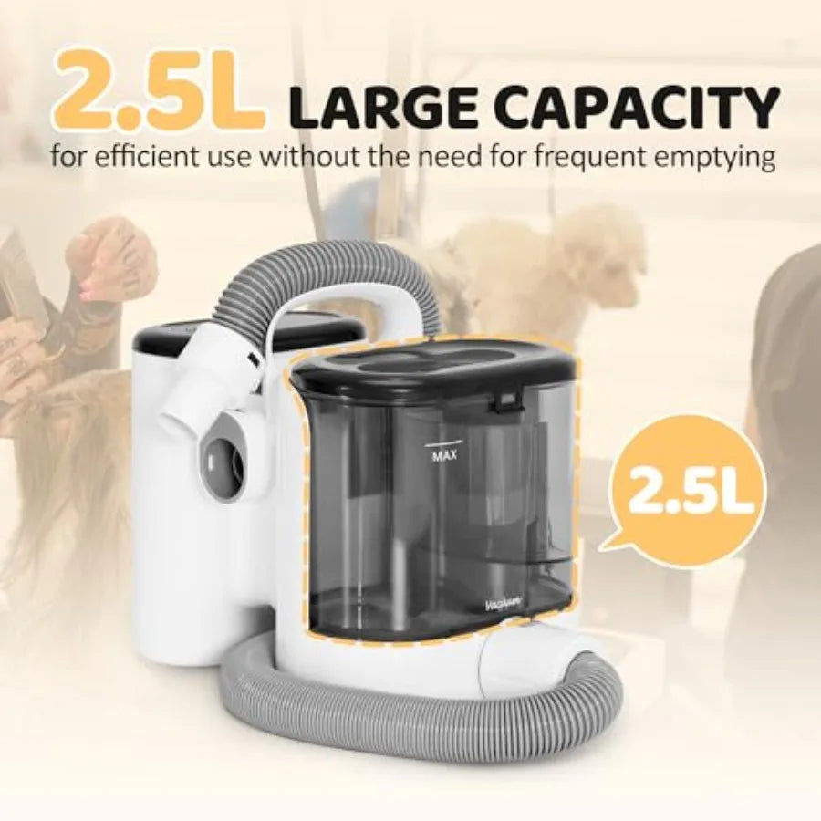 Exacme 7 in 1 Dog Grooming Vacuum and Dryer Grooming Kit Suction Pet Hair with 2.5L Dust Cup Adjustable Speed and Temperature C