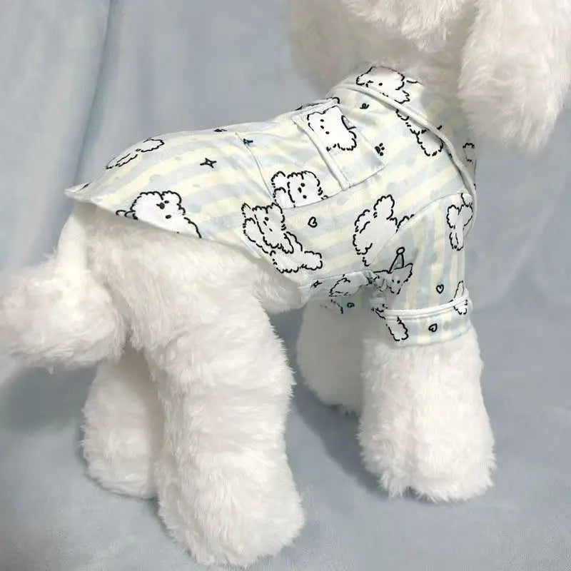 Spring Autumn Anti-Loss Pet Sleepwear Thin Pet Base Layer Pajamas Cotton Korean Adorable Couple Clothes For Cats And Dogs