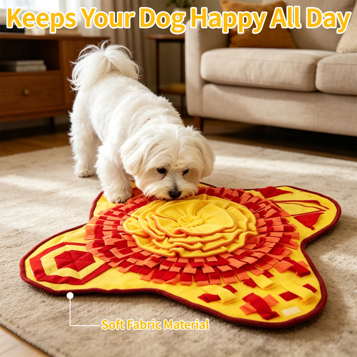 Pet sniffing mat - Dog intelligence food hiding and slow eating training mat - Washable, resistant to chewing, tear-resistant household sniffing blanket - Cat and dog stress-relieving interactive toy - Energy-consuming pet fo