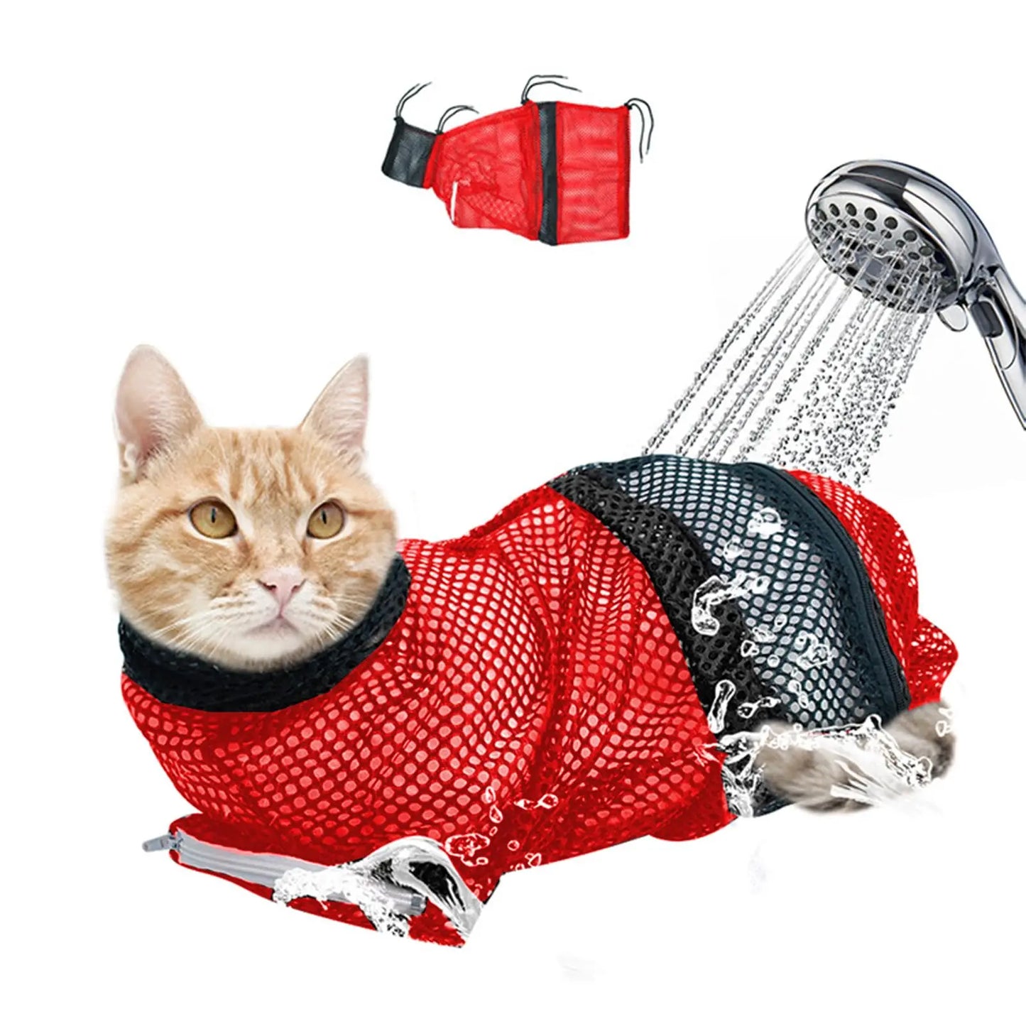 Cat Bathing Mesh Bag Anti Scratch Anti Bite Soft Durable for Cats & Dogs Restraint Grooming Nail Trimming Washing