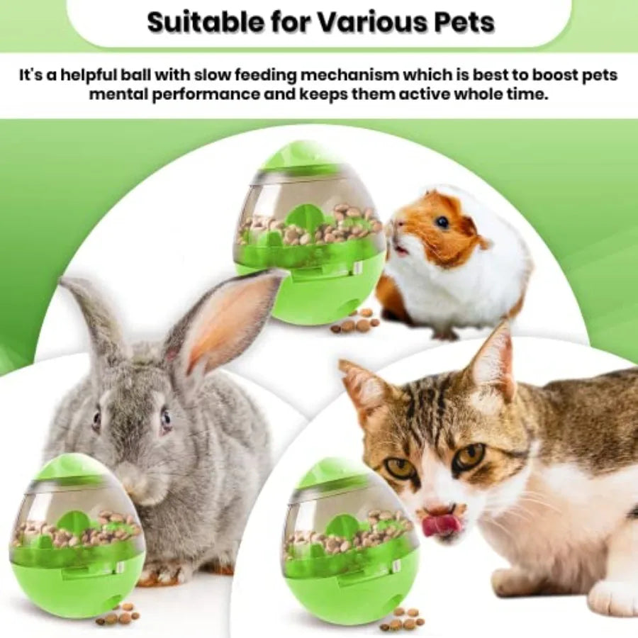 Puppy, Small Dog Breeds, and Cat Treat Ball, Slow Pet Feeder, Boredom Buster, Adjustable Food Dispenser, Ends Naughty Chewing a