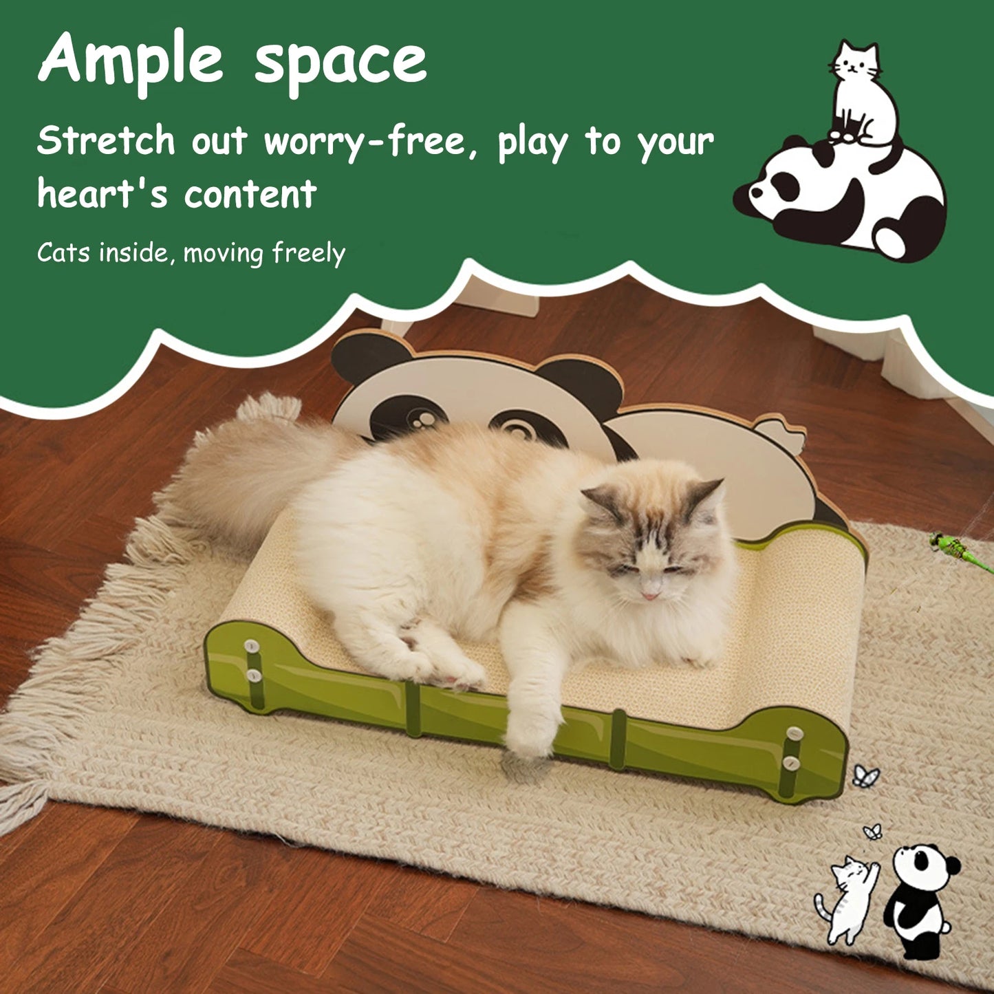Bear Large Cat Scratcher Bed Scratch Lounge Bed for Indoor Cats Furniture Protector
