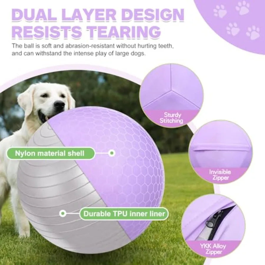 25" Herding Ball Set for Dogs and Horses Durable Waterproof Dog Toy Dual-Layer Large Interactive Pet Play Ball for Australian S