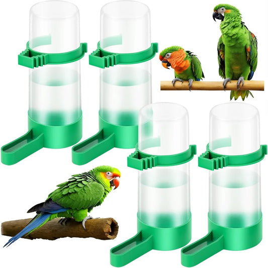 4 Pieces Plastic Bird Water Feeder Drinker Clip for Parrots Budgie Cockatiel Lovebirds Cage