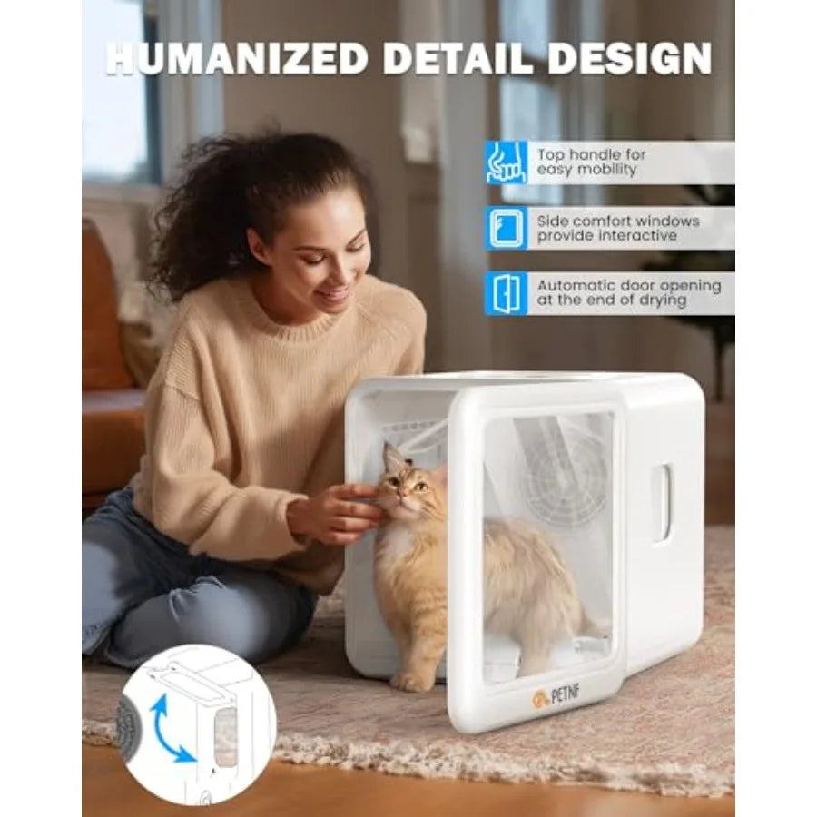 70L Automatic Pet Dryer Box - Dog Cat Blow Dryer Dog Drying Machine Kennel Dryer Grooming Quick Dog Dryer for Cats and Small Do