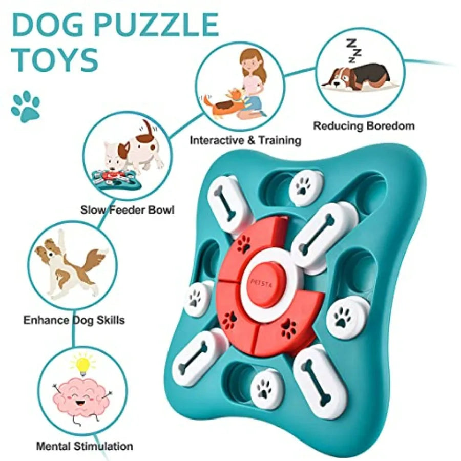 Dog Puzzle Toys, Treat Dispensing Dog Enrichment Toys for IQ Training and Brain Stimulation, Interactive Mentally Stimulating T