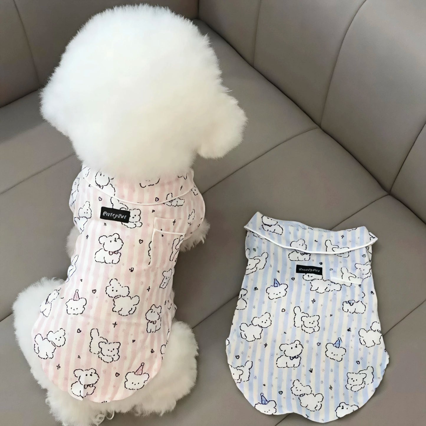 Spring Autumn Anti-Loss Pet Sleepwear Thin Pet Base Layer Pajamas Cotton Korean Adorable Couple Clothes For Cats And Dogs