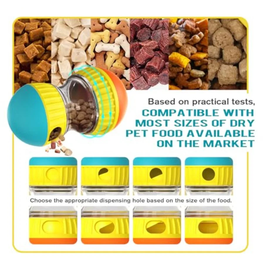Dog Treat Dispensing Puzzle Toy Adjustable Food Dispenser Slow Feeder Puppy Enrichment Rolling Ball Pet Interactive Chase Toys