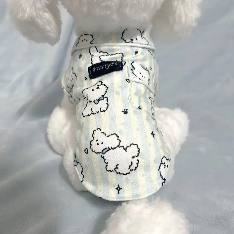Spring Autumn Anti-Loss Pet Sleepwear Thin Pet Base Layer Pajamas Cotton Korean Adorable Couple Clothes For Cats And Dogs