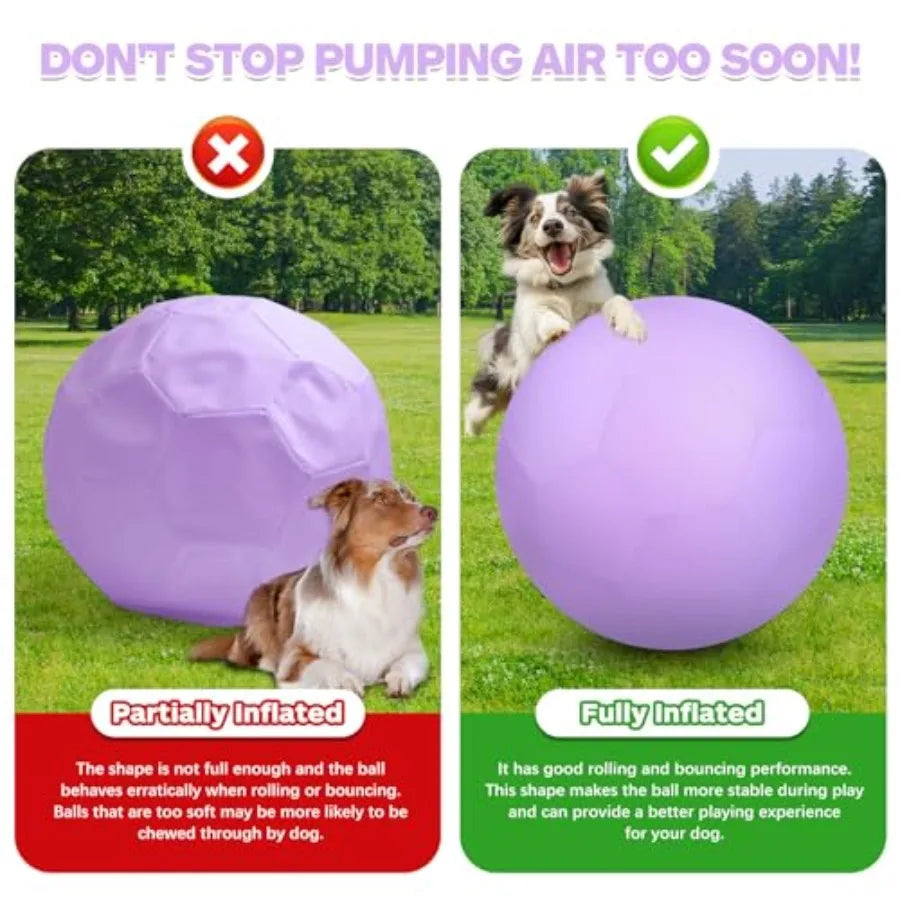25" Herding Ball Set for Dogs and Horses Durable Waterproof Dog Toy Dual-Layer Large Interactive Pet Play Ball for Australian S