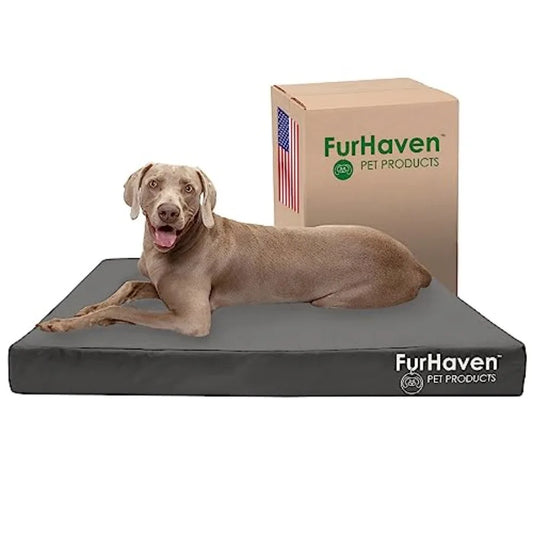 Water-Resistant Cooling Gel Dog Bed for Large Dogs w/ Removable Washable Cover For Dogs Up to 125 lbs - Indoor/Outdoor Logo Pri