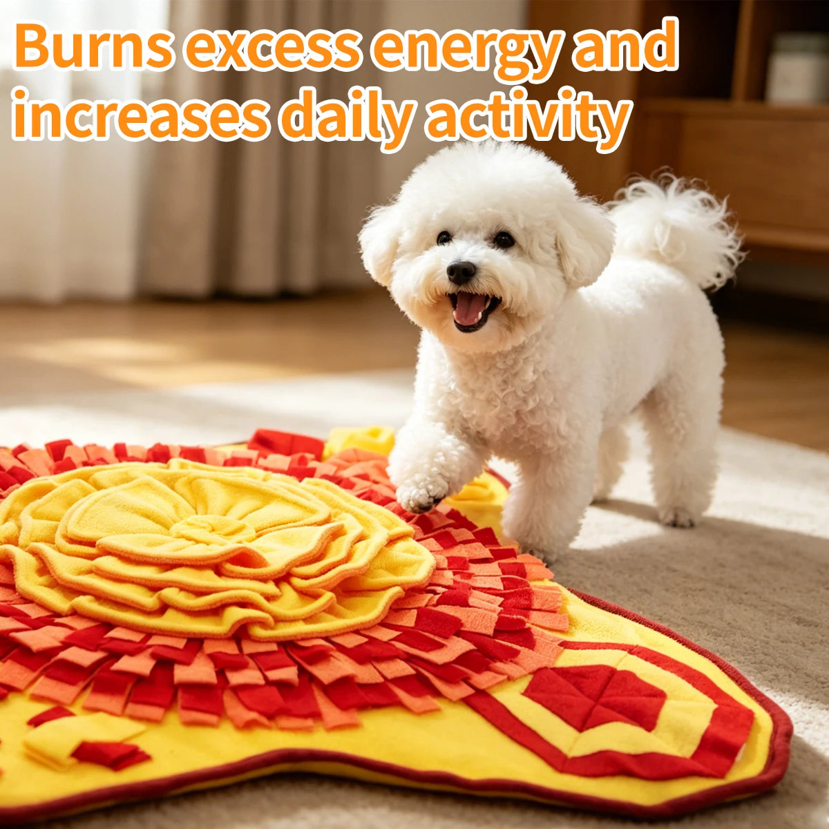 Pet sniffing mat - Dog intelligence food hiding and slow eating training mat - Washable, resistant to chewing, tear-resistant household sniffing blanket - Cat and dog stress-relieving interactive toy - Energy-consuming pet fo