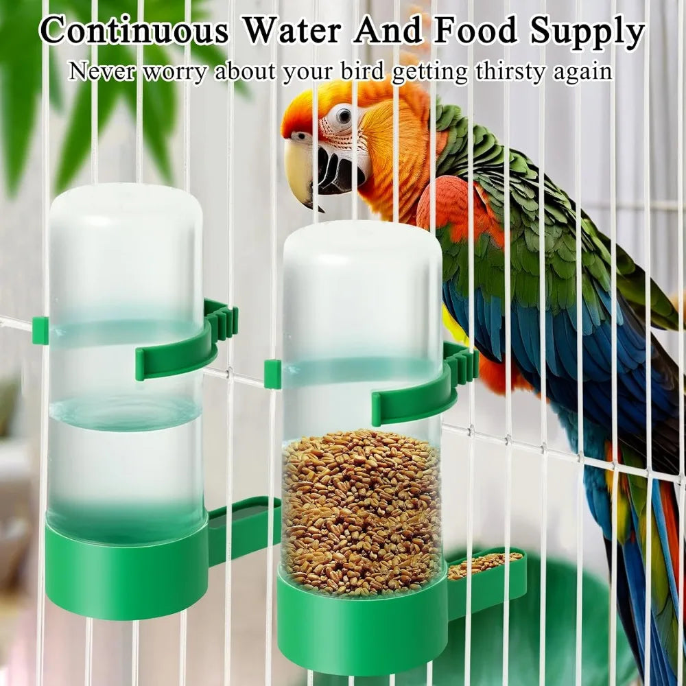 4 Pieces Plastic Bird Water Feeder Drinker Clip for Parrots Budgie Cockatiel Lovebirds Cage