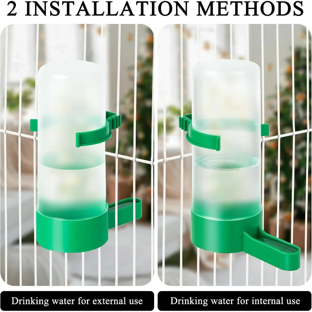 4 Pieces Plastic Bird Water Feeder Drinker Clip for Parrots Budgie Cockatiel Lovebirds Cage