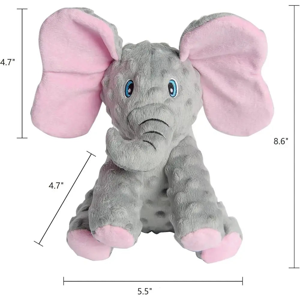 Dog Toys Puppy Toys Cute Squeaky Elephant Toy with Crinkle Paper Stuffed Plush Animal for Small Medium Large Dogs
