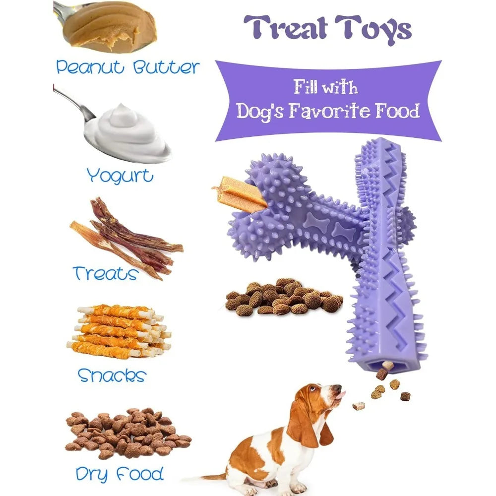 Puppy Toys for 2-8 Months Pets Dog Chew Toy for Small Puppies Teething Toys for Cleaning Teeth Food Dispensing Soft Durable Rubb