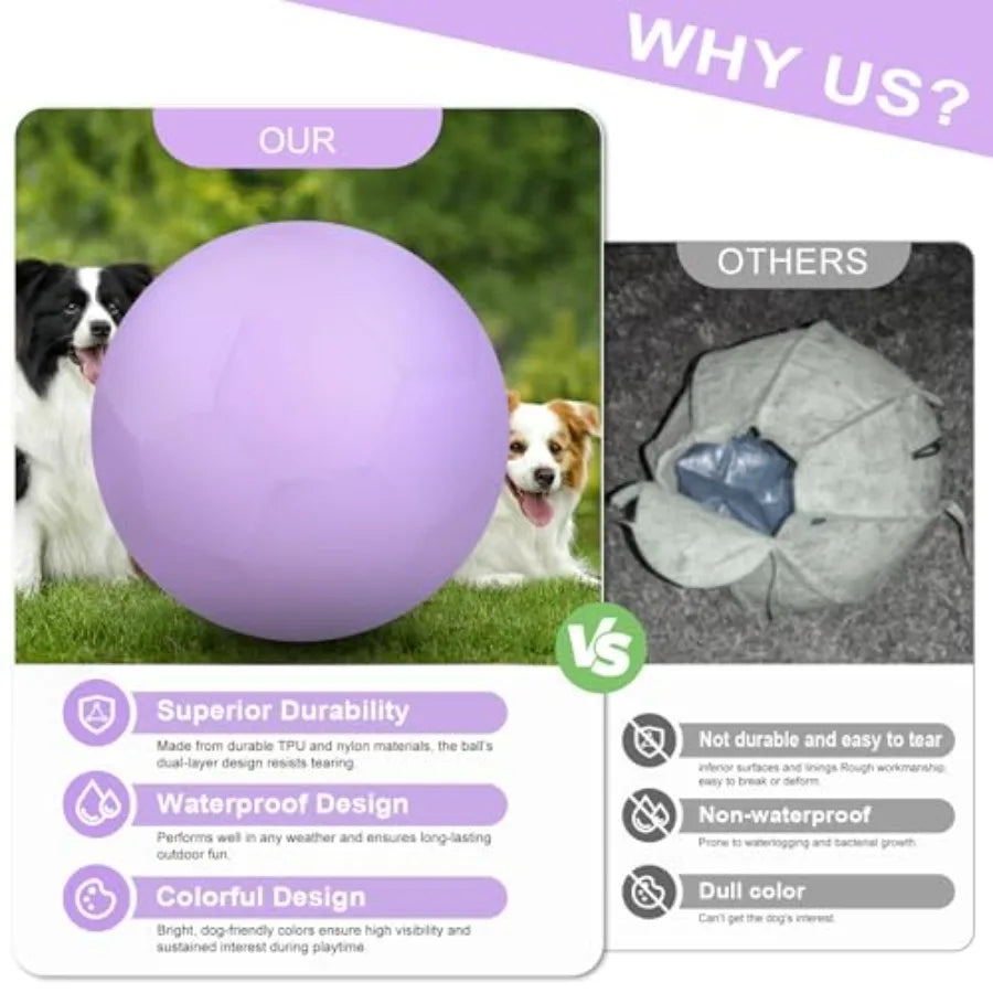 25" Herding Ball Set for Dogs and Horses Durable Waterproof Dog Toy Dual-Layer Large Interactive Pet Play Ball for Australian S