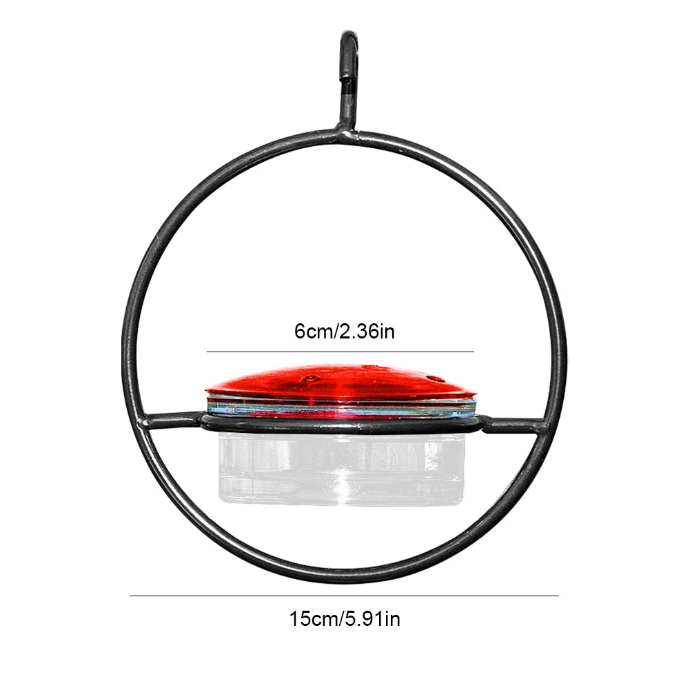 Circular Hanging Hummingbird Feeder Attract Birds Ant Bee Proof with Red Plastic Bowl for Outside Garden Backyard Patio Deck