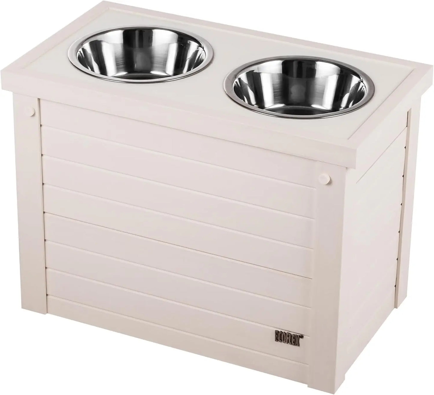 Elevated Dog Feeder with 2 Stainless Steel Bowls and Sliding Lid Storage Bin for Taller Dogs