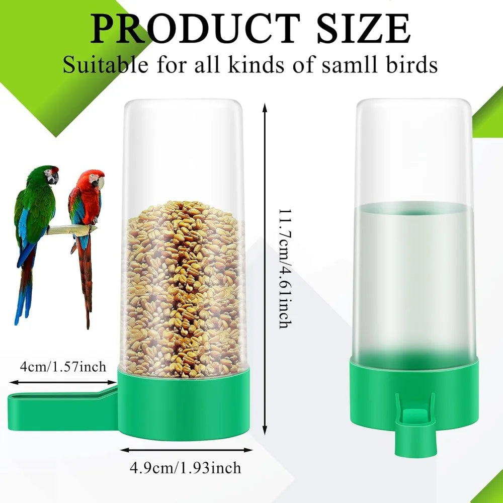 4 Pieces Plastic Bird Water Feeder Drinker Clip for Parrots Budgie Cockatiel Lovebirds Cage