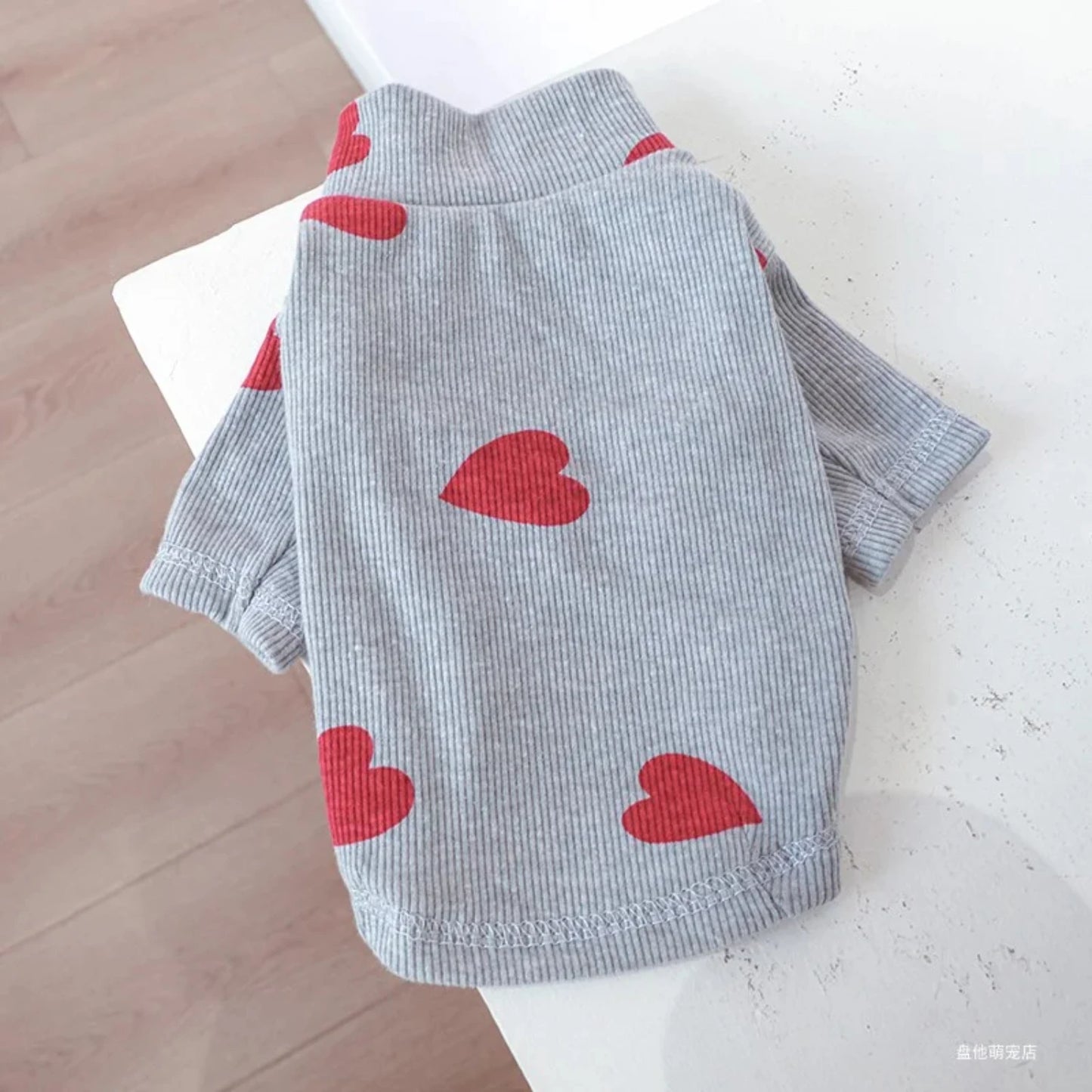 Dog Puppy Clothes Shirt Fit Small Dog Pet Cat All seasons Love printed Valentine's Day bottom shirt