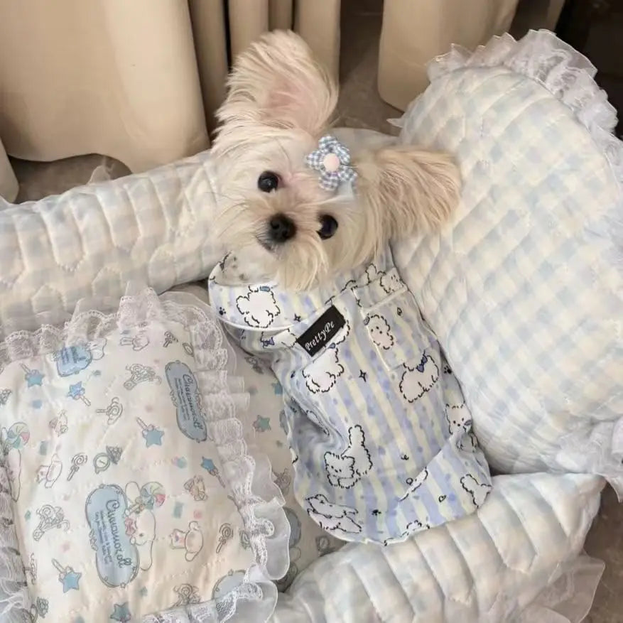 Spring Autumn Anti-Loss Pet Sleepwear Thin Pet Base Layer Pajamas Cotton Korean Adorable Couple Clothes For Cats And Dogs