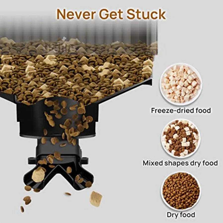 Automatic WiFi Pet Feeder for 2 Pets 5L Capacity 1-10 Meals Per Day Adjustable Bowl Height Smart Dog Cat Feeder with 2 Stainles