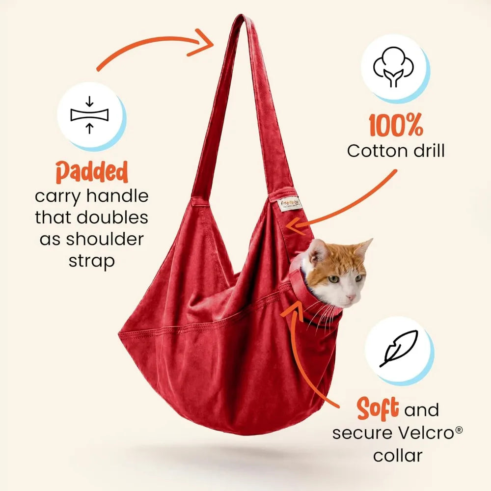 Extra Large Red Soft Pet Carrier for Nail Trimming, Vet Visits, Medication, Dental Care, and Travel