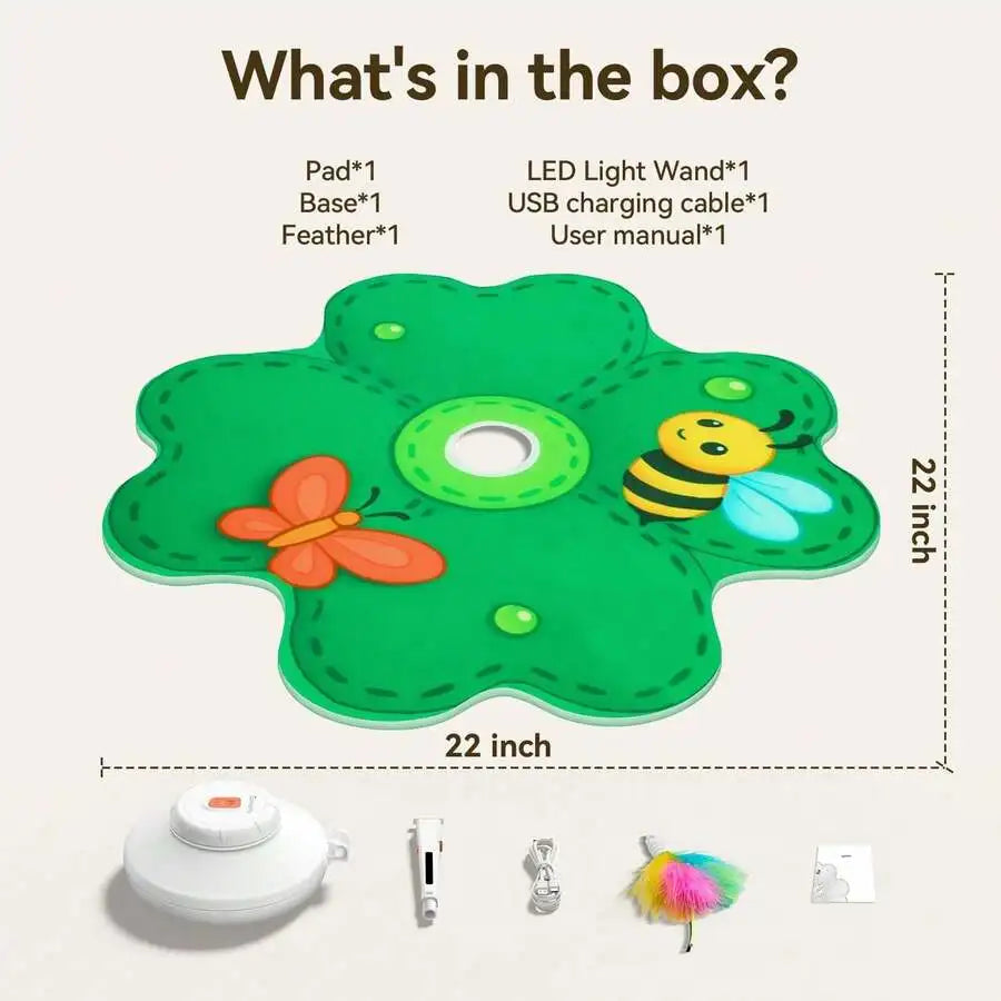 Interactive Rechargeable Cat Toy With LED Dot And Feather