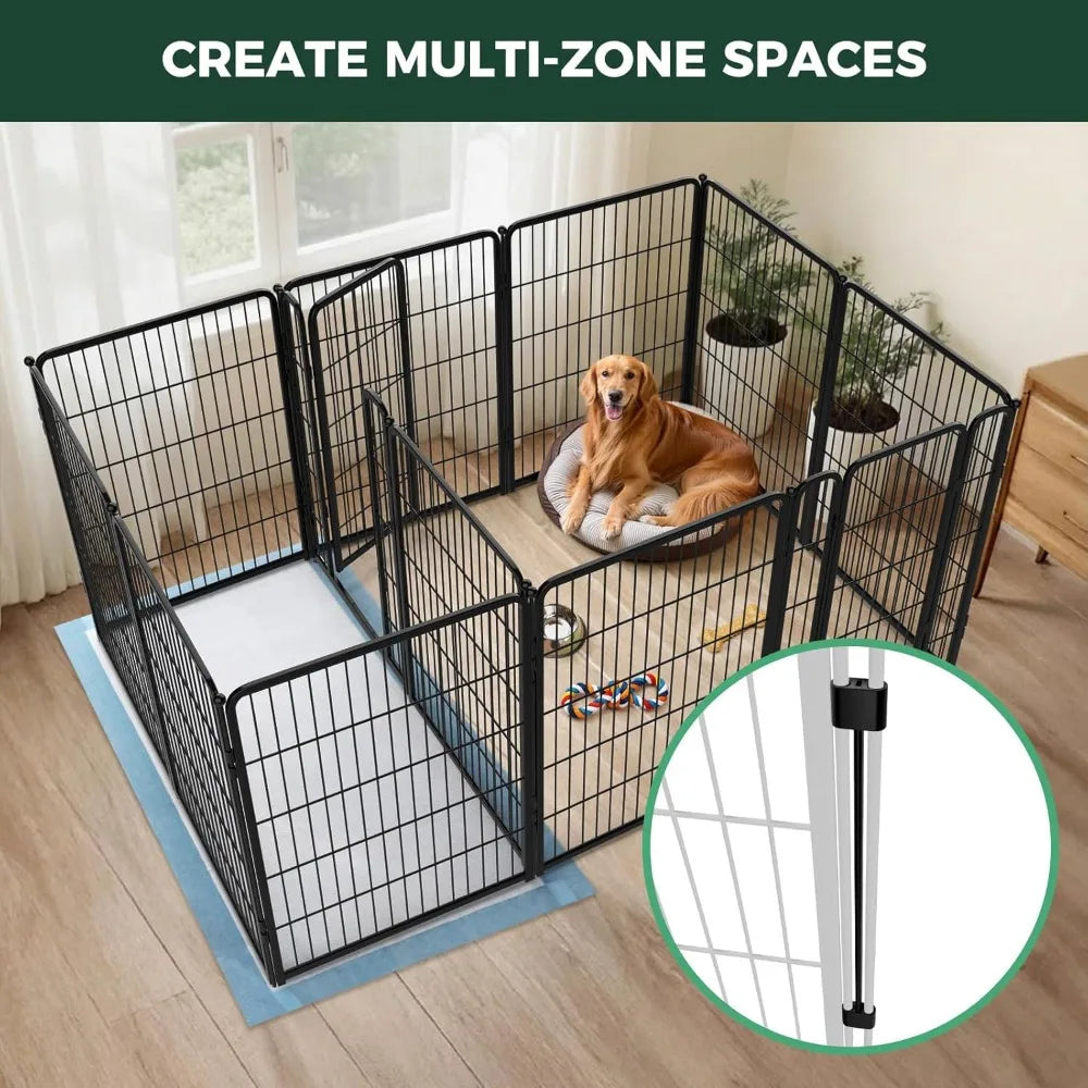 Homeplus Unleashed Indoor Dog Playpen - Stress-Free and Safe Play, Heavy Duty 40 Inch 12 Panels with Connectors，Customized