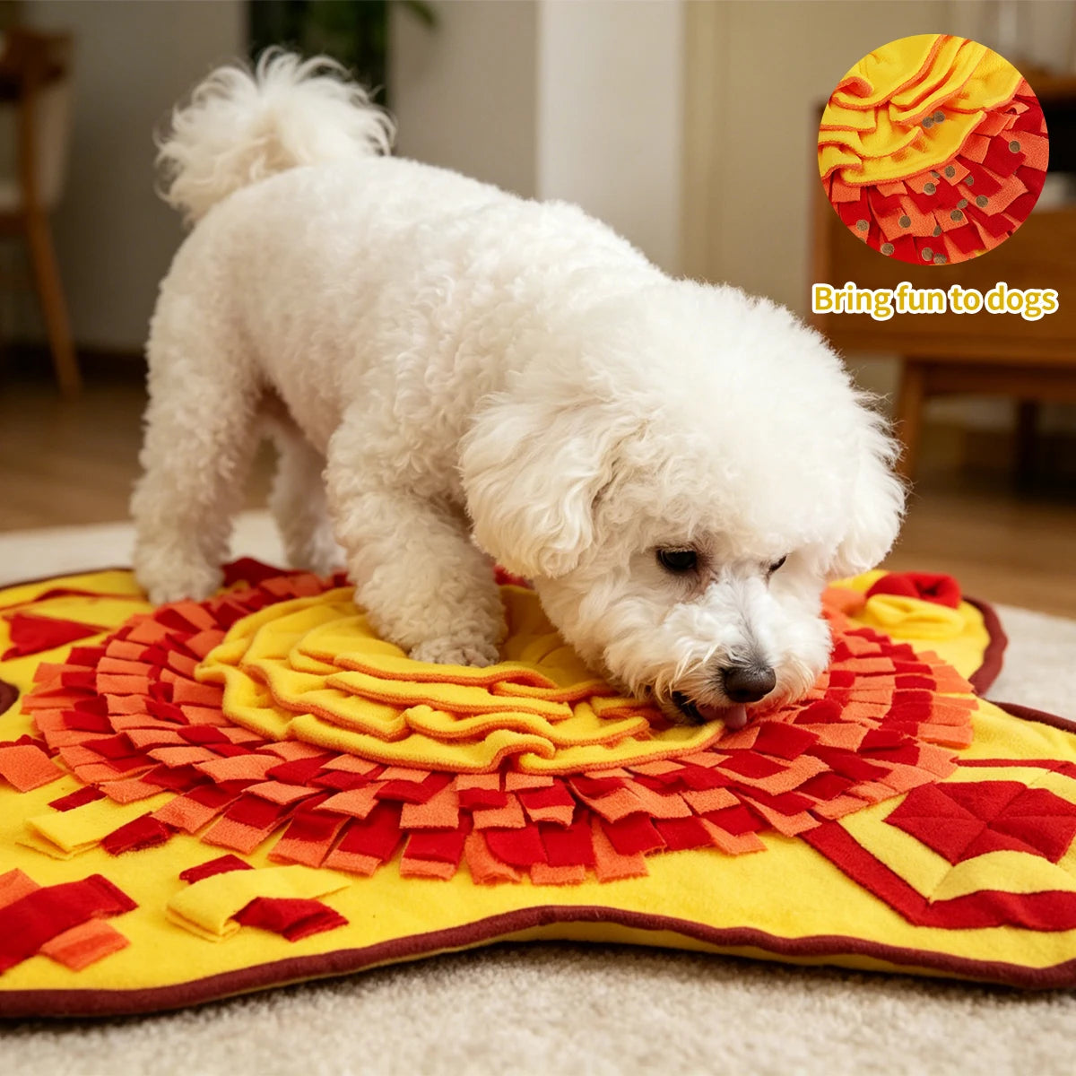 Pet sniffing mat - Dog intelligence food hiding and slow eating training mat - Washable, resistant to chewing, tear-resistant household sniffing blanket - Cat and dog stress-relieving interactive toy - Energy-consuming pet fo
