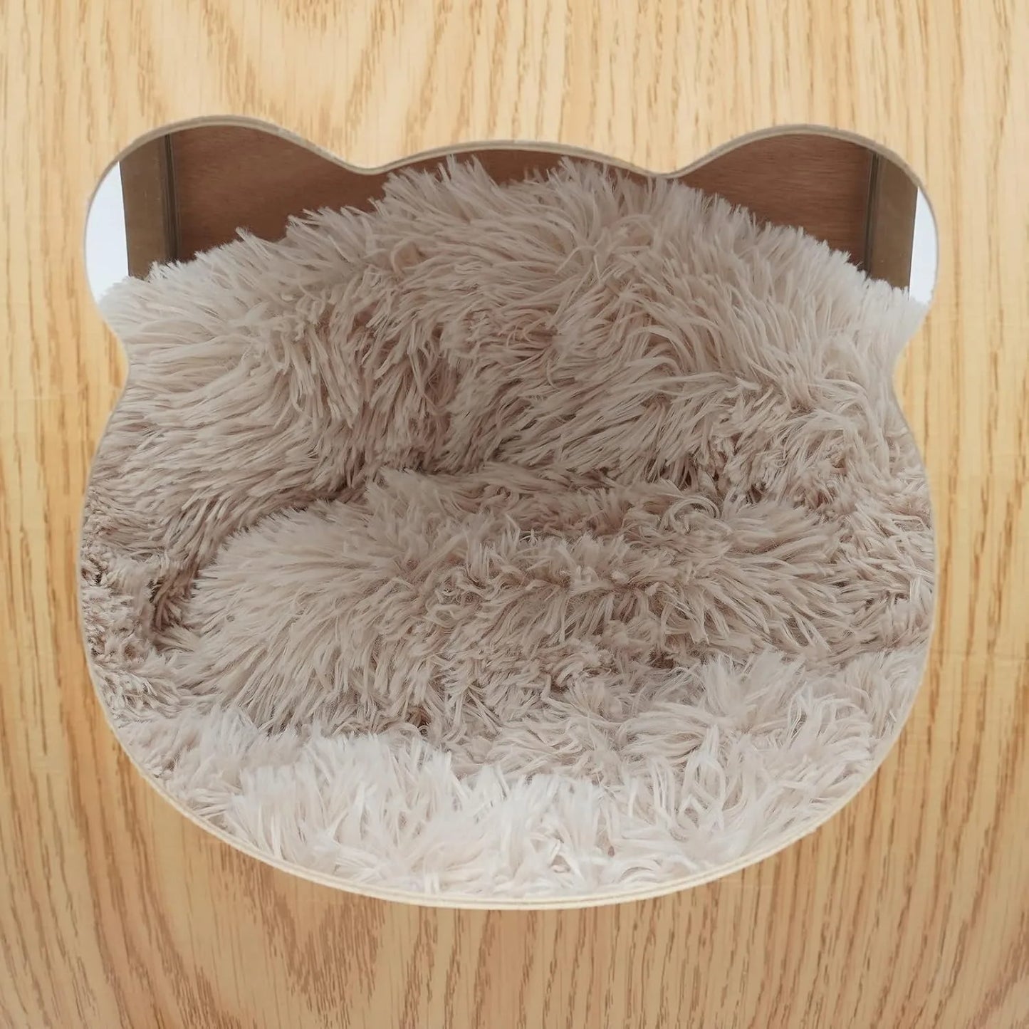 Luxury Cat Pod Bed, Wooden Frame with Clear Acrylic Dome & 3.9" Thick Cushion, Supports 18.7lb Pets (Ventilation Holes)