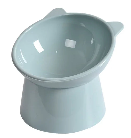 Elevated Cat Bowls Set with Cat-Ear Shape, Raised Heavy-Duty Feeder with Anti-Slip Base & Comfort Neck Design for Indoor Cats
