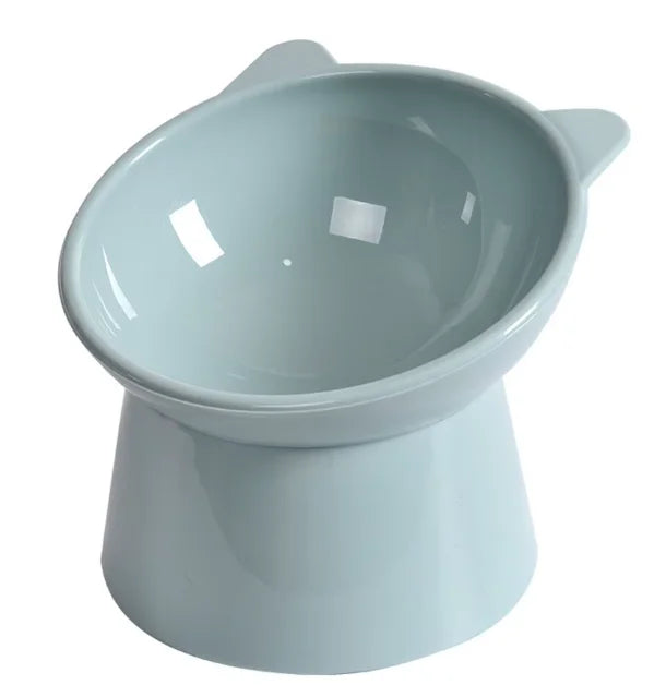 Elevated Cat Bowls Set with Cat-Ear Shape, Raised Heavy-Duty Feeder with Anti-Slip Base & Comfort Neck Design for Indoor Cats