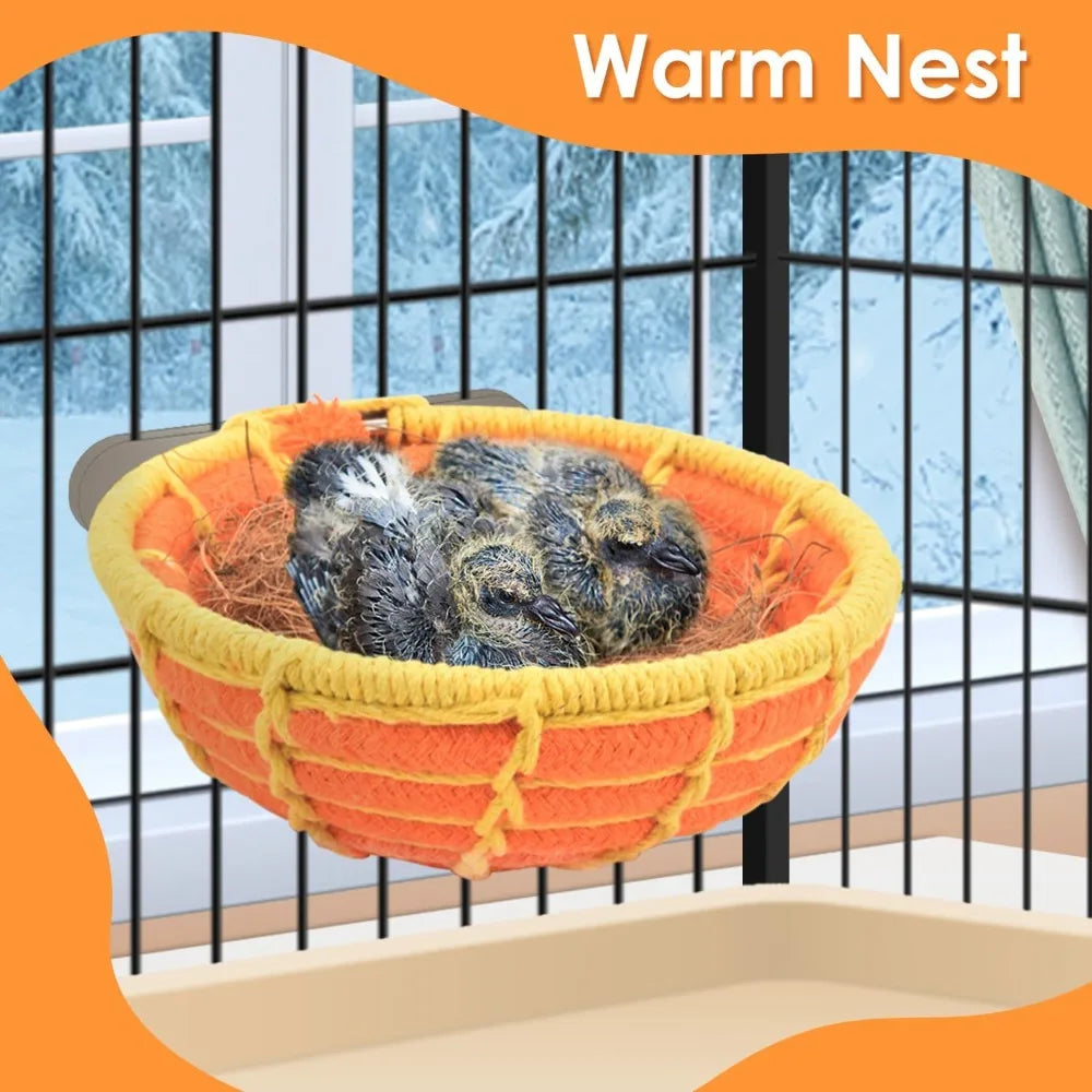 Natural Coconut Fiber Bird Nest Bed for Breeding Parakeet Cockatiel Conure Lovebird Canary Finch Small Parrot Pet House