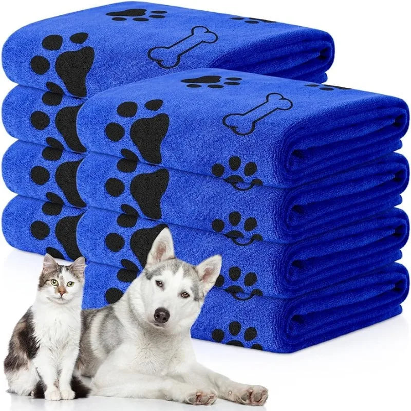 Labelable Pet Bath Towel Quick Drying Absorbent Dog Cat Bath Large Towel Soft Quick Drying Supplies