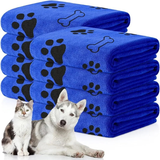 Labelable Pet Bath Towel Quick Drying Absorbent Dog Cat Bath Large Towel Soft Quick Drying Supplies