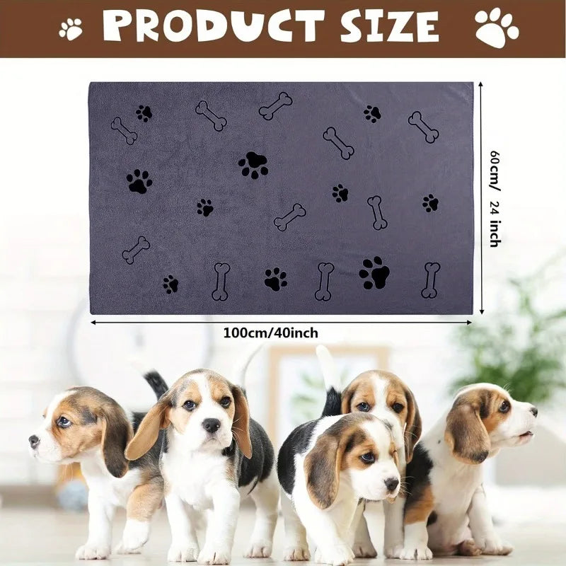 Labelable Pet Bath Towel Quick Drying Absorbent Dog Cat Bath Large Towel Soft Quick Drying Supplies